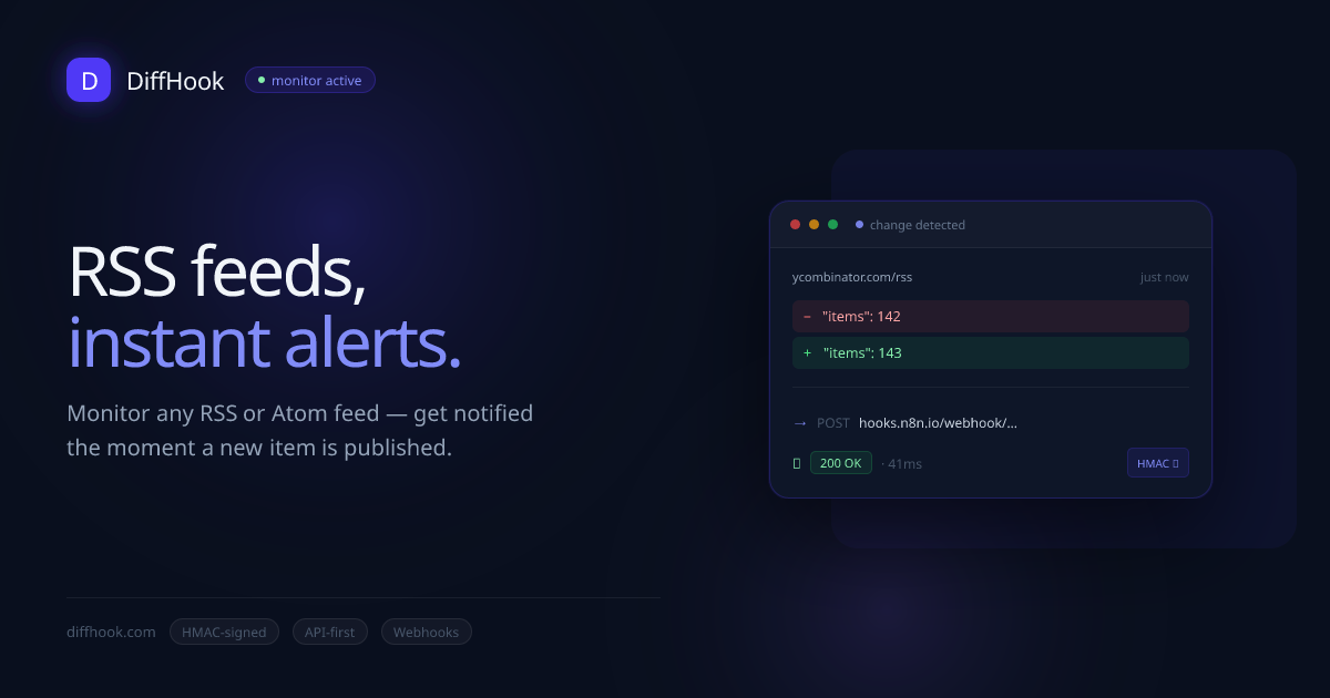 RSS Feed Notifications & Alerts | DiffHook