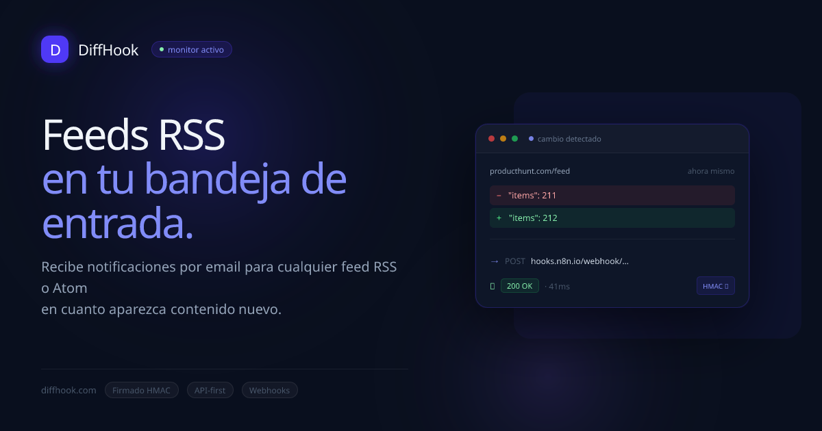 Fuente RSS por correo electrónico | DiffHook